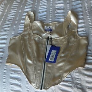 Cream Satin Corset Top